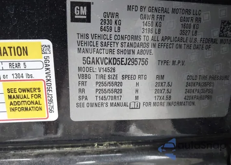 2014 Buick Enclave Premium from USA, damaged, VIN 5GAKVCKD5EJ295756